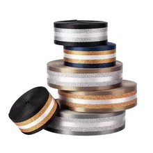 High quality nylon reflective belt with striped waistband, gold and silver thread accessories, bag shoulder strap