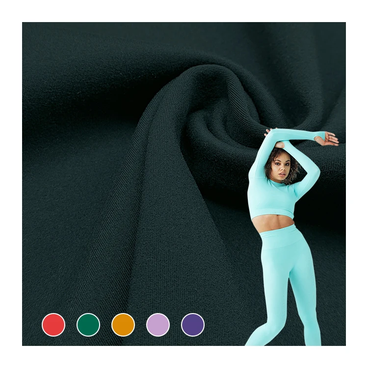 Korkealaatuista polyester-spandex-neulottua kangasta, yksivärinen polyester-interlock-kangas t-paitoihin/