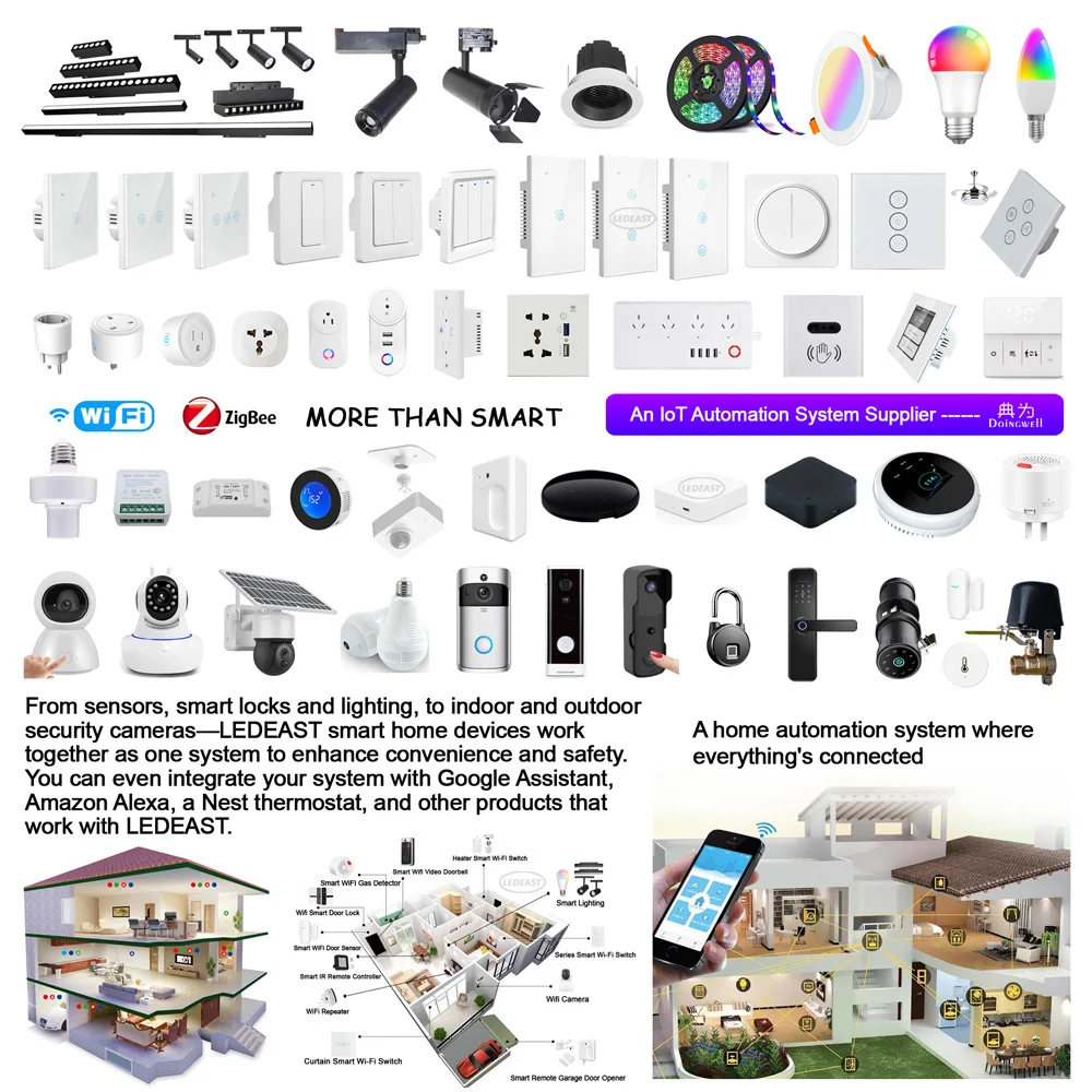 LEDEAST TH01 Remote Voice Control Tuya WIFI Smart Temperature Humidity Sensor for Baby Room