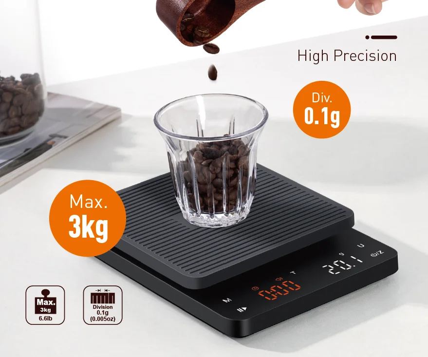 Waterproof Food Weighing Espresso Brewing Scale Digital Kitchen Scales