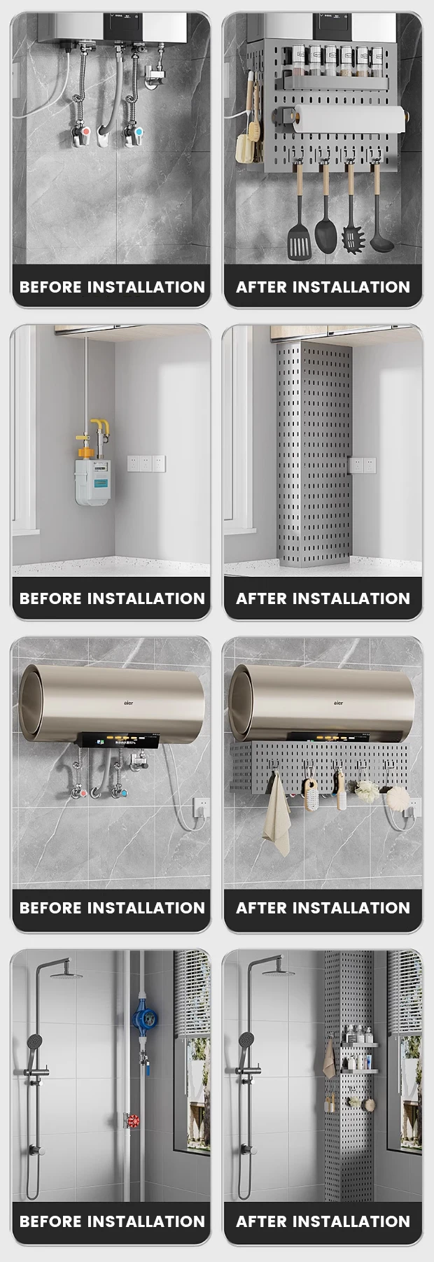 Hot Sale Gray Baffle Kitchen Baffle Natural Gas Water Heater Plumbing Cover