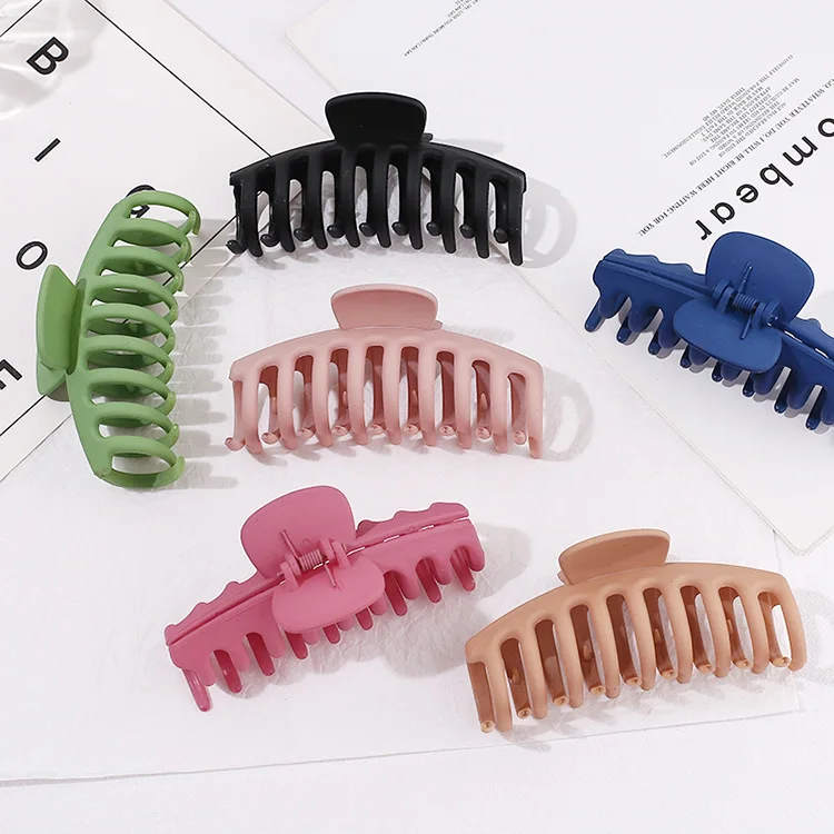 Wholesale Custom Multi Color Acetate Acrylic Hair Accessories Plastic Large Matte Hair Claw Clips For Thick Hair