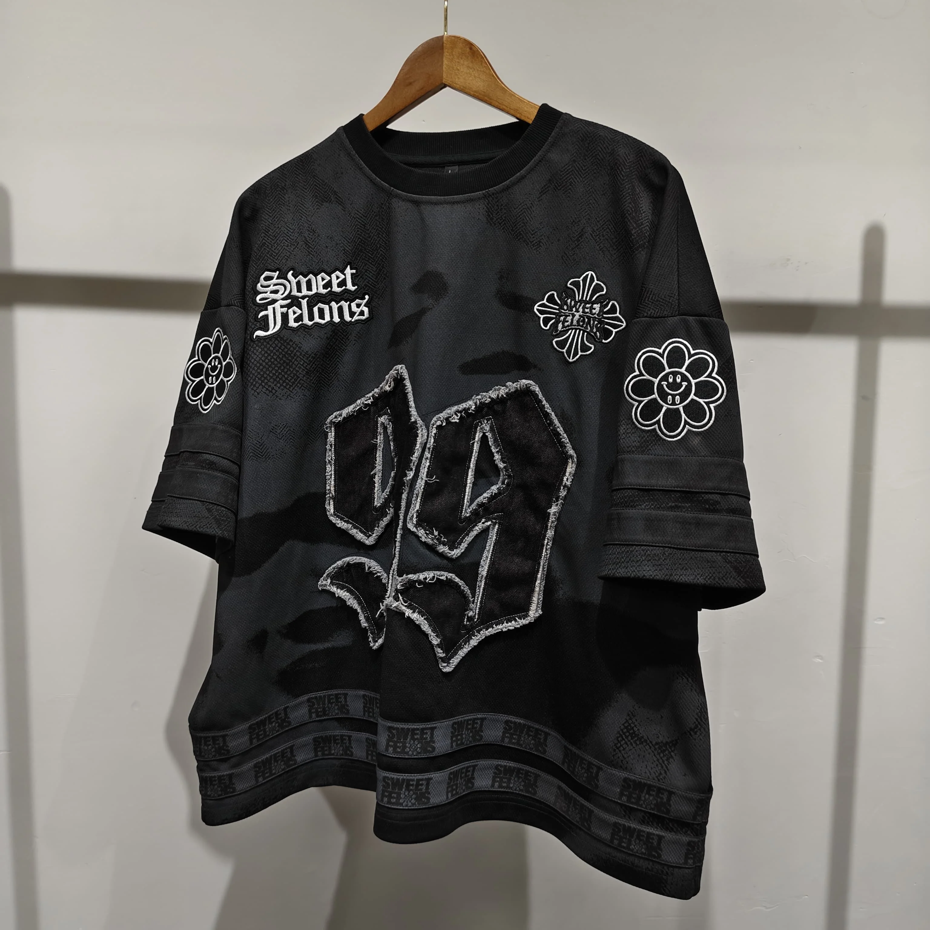 Custom Hip Hop Cotton Retro Round Neck Boxy Fit Summer Oversized Print Short Sleeve Distressed Men T-shirts