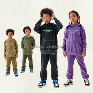 Customizable Kids Apparel Set Balloon Crocodile Print Hoodie and Pants Fleece Two Piece Outfit for Boys Girls Multi Color