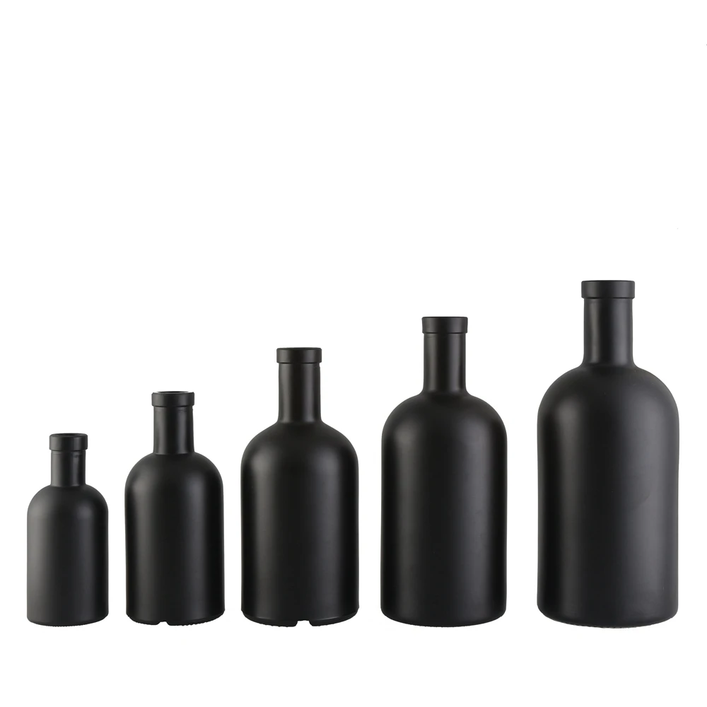 Stocked 100ml 200ml 375ml 500ml 750ml 1000ml  Clear Empty Custom Glass Bottle for Vodka Liquor Wine with Cork