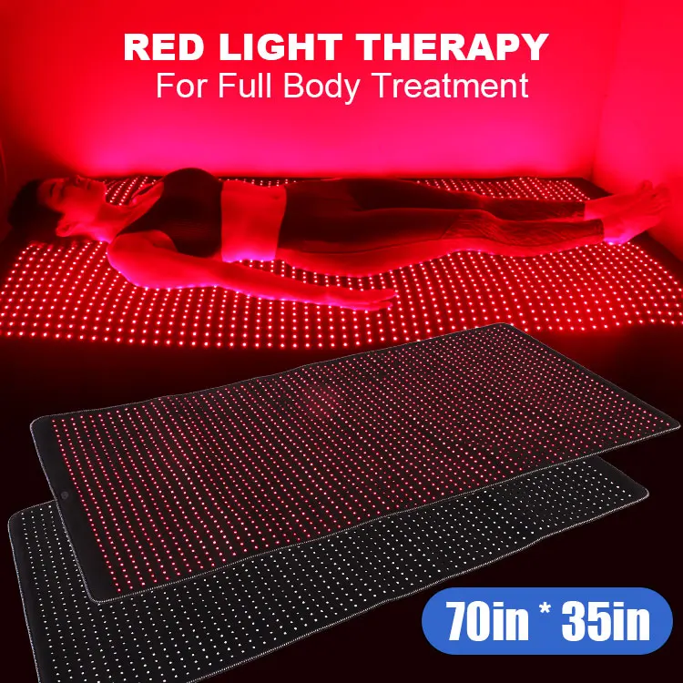 Shanglaite Large Size 35x70inch Red Light Therapy Mat 660nm 850nm LED Infrared Full Body Sauna Yoga Pad for Home Spa Clinic manufacture