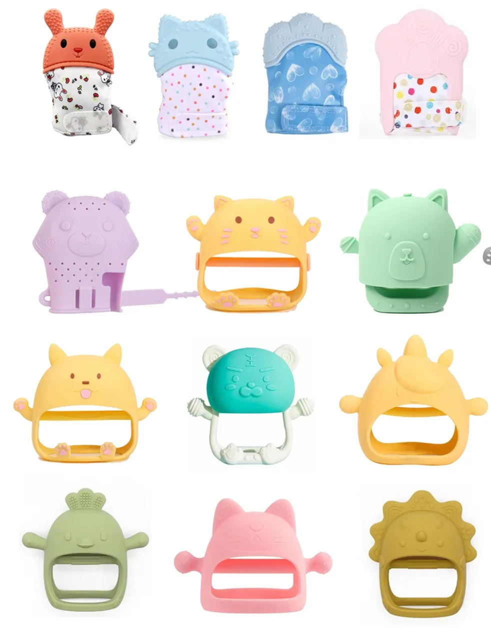 High Quality Silicone Baby Teether Toy Beads Ring Teething Gloves Teethers For Kid Kids Chew