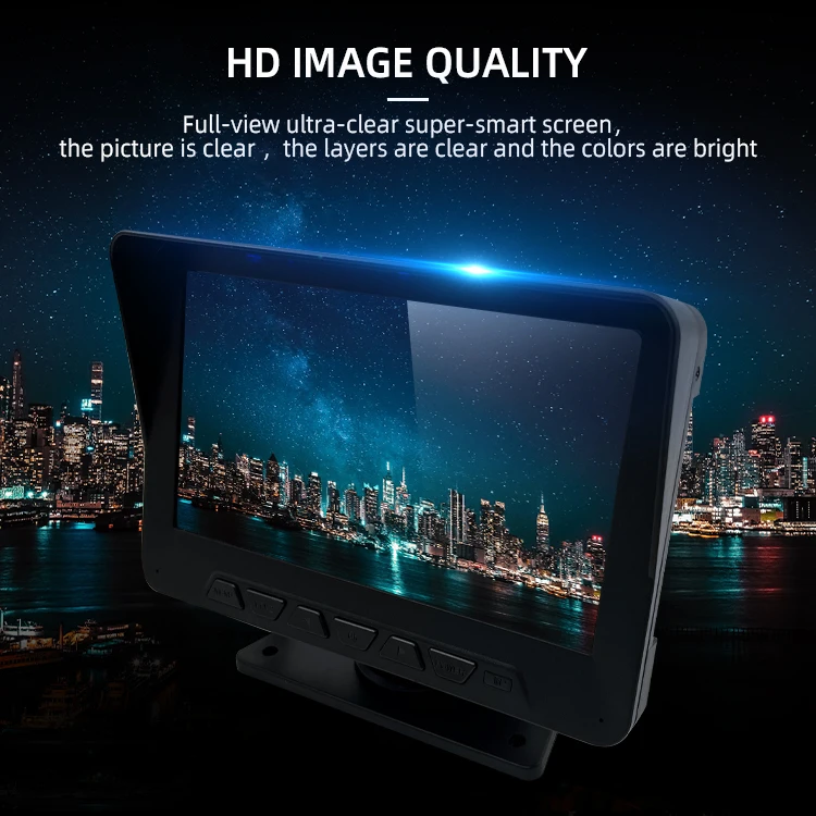 Wemaer Universal 12V-24V Heavy Duty Truck Bus Vehicle Camera System 7inch Monitor Reverse Cameras With Parking Line manufacture