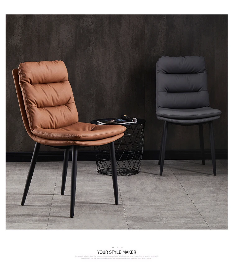 Topeakmart 2-Pack Faux Leather Dining Chairs – Urban Style With Metal Legs, 33" Height