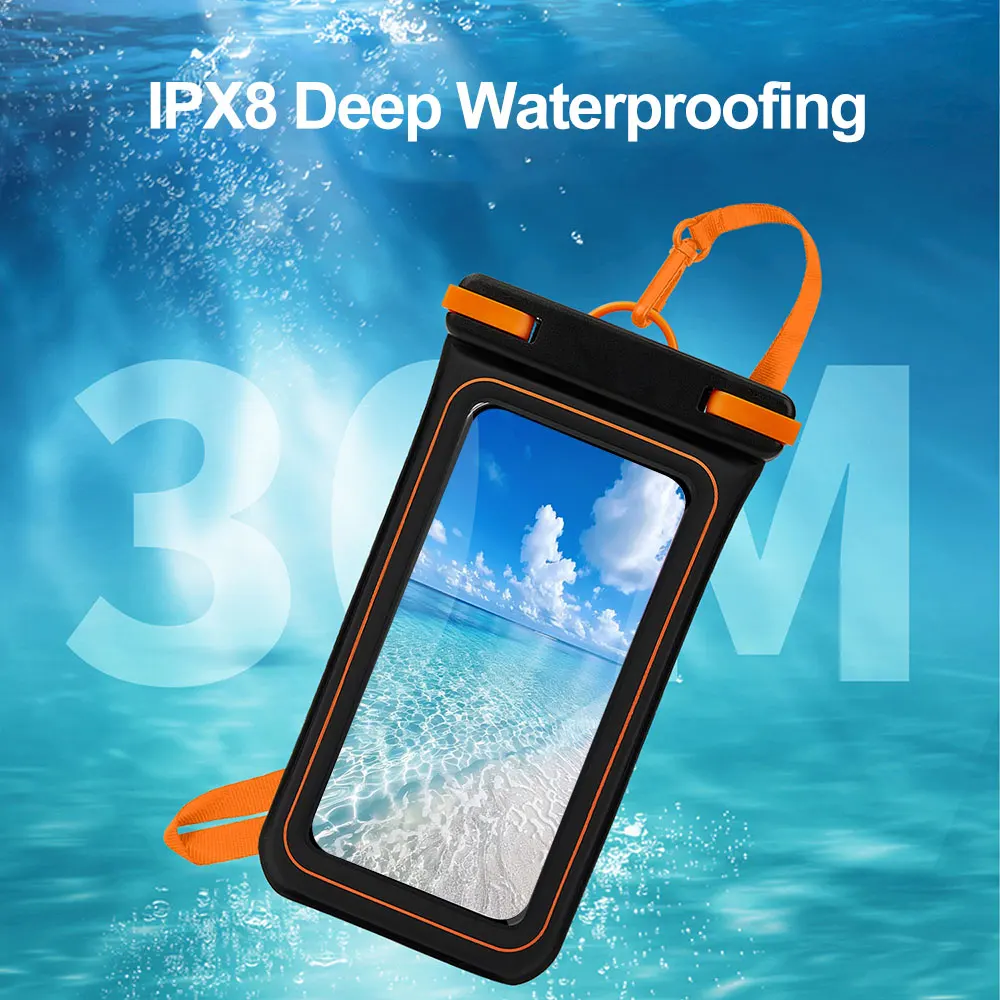 product laudtec waterproof phone pouch universal bag ipx8 floating case for swimming diving protective cover customized logo sjk1070-5