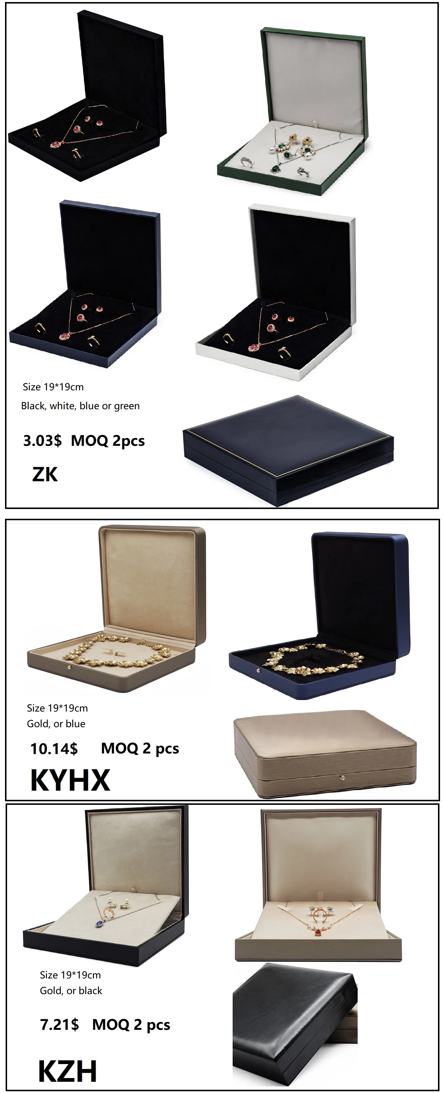 Big Jewellery Packaging Ring Earrings Necklace Wholesale Luxury Jewelry