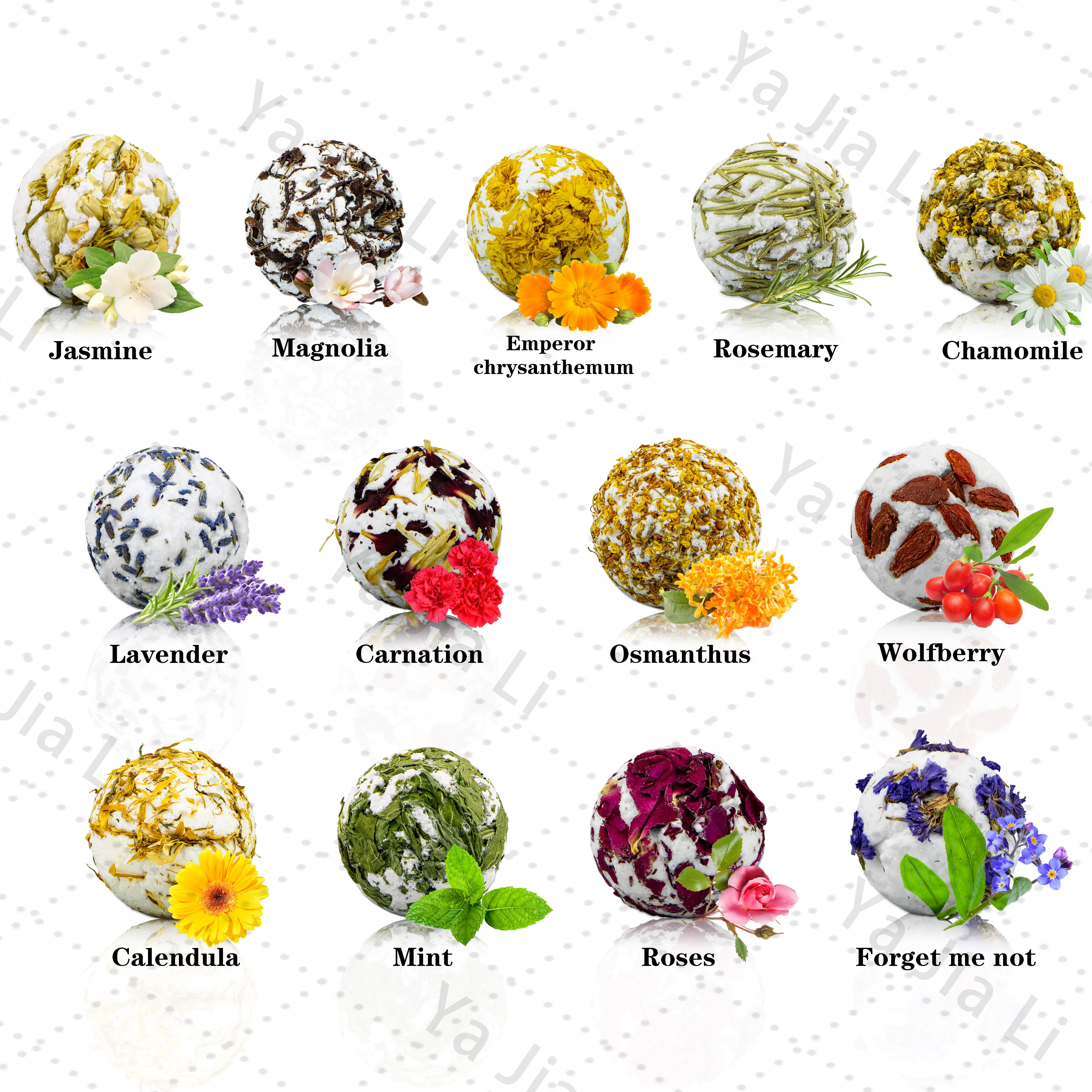 Organic Shea Oil Butter Lavender Rose Mint Bath Bombs With Flowers Spa
