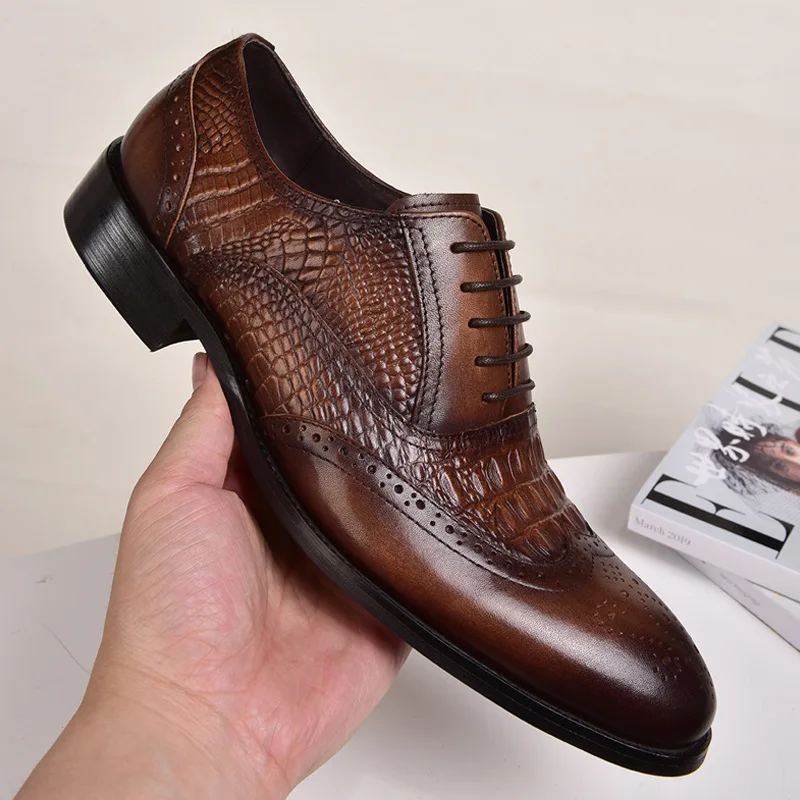 brown black dress shoes Brown Men's Clinton Tux Cap-Toe Oxford Leather Dress Shoes 14 US main image 0