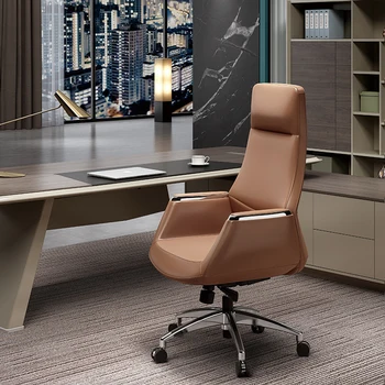 Foshan factory direct black executive leather swivel chair chrome office ergonomic chair