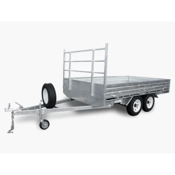 Galvanized flatbed tandem strong box utility trailer