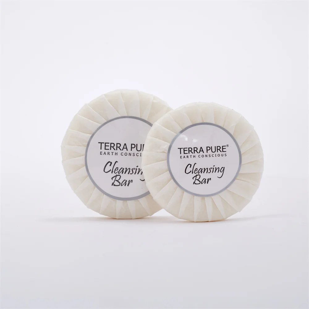 Luxury Customized Logo Printing Fragrance Disposable Hotel Amenities White Mini Pleated Round Soap