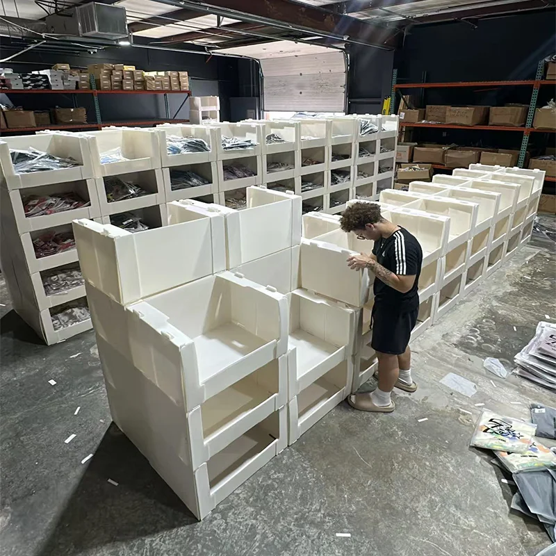 Stackable Warehouse Storage Plastic Boxes PP Board Clothing Picking Bins for Cloth Storage and Bin Organization