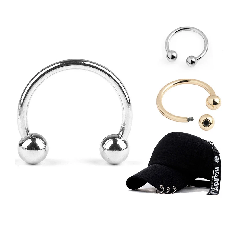 Wholesale Fashion Metal Decorative Cap Accessories C-Shaped Removable Screw Baseball Cap Ring Buckle