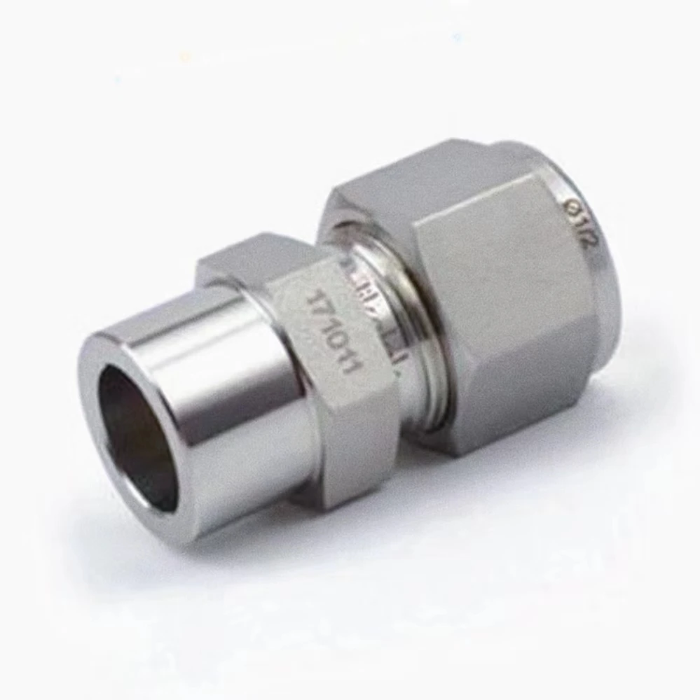 Swagelok Type Stainless Steel Ss 304 1/2' Od Union Connector Double Ferrule Compression  Tube Fitting - China Double Ferrule Compression Tube Fitting, Compression  Tube Connector