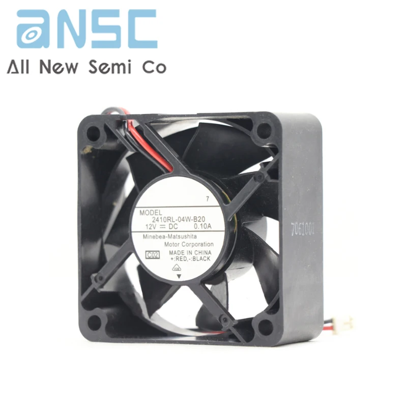 Original Axial flow fan 2410RL-04W-B20-C02 12V 0.1A 60X60X25MM Industrial DC cooling fan