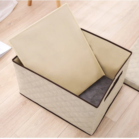 Foldable Clothes Organization Non Woven Blanket Quilting Storage Boxes for Bedding