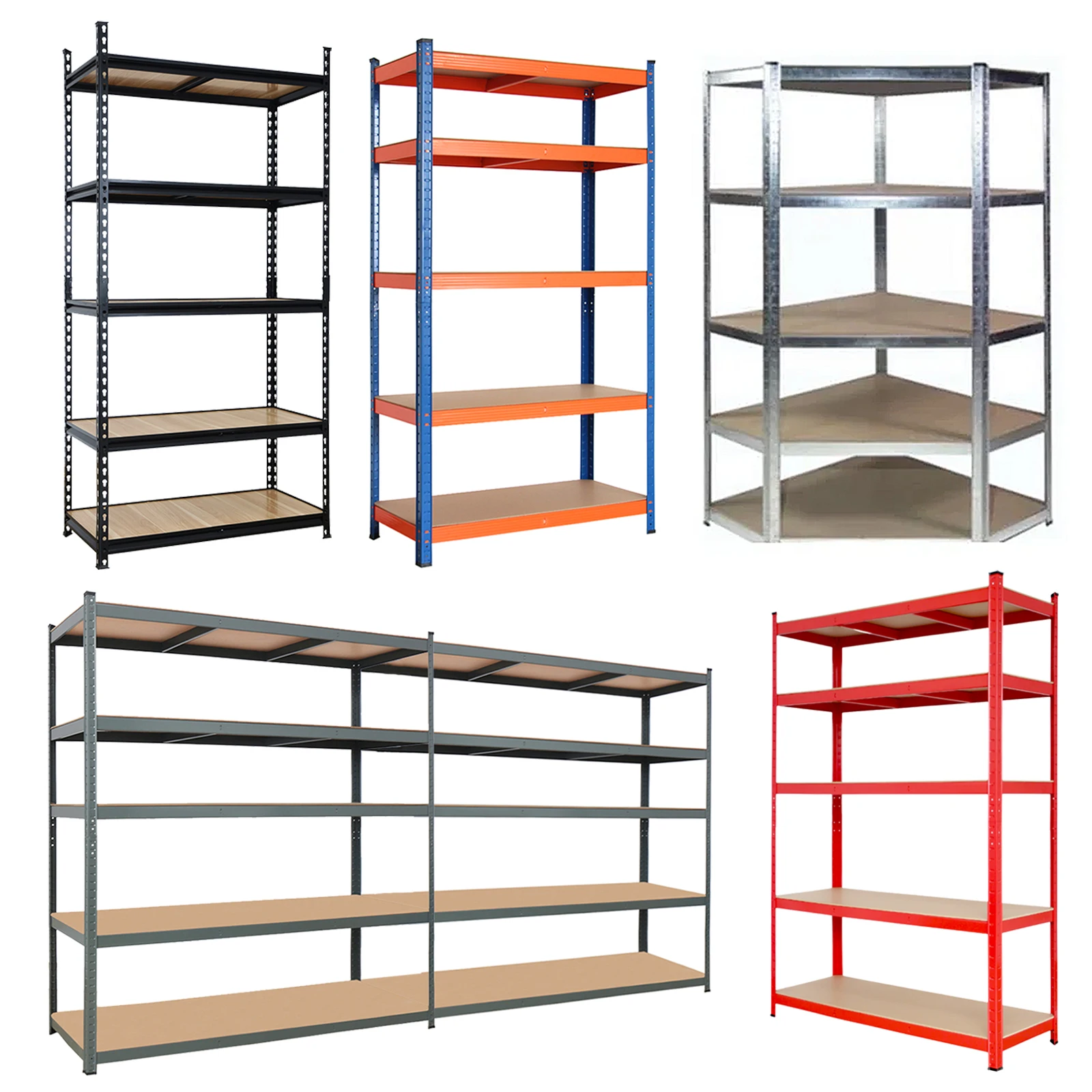 Industrial Steel Garage Warehouse Boltless Metal Rack Shelving Boltless Garage Storage Stacking Rack Shelves Storage Shelf Rack