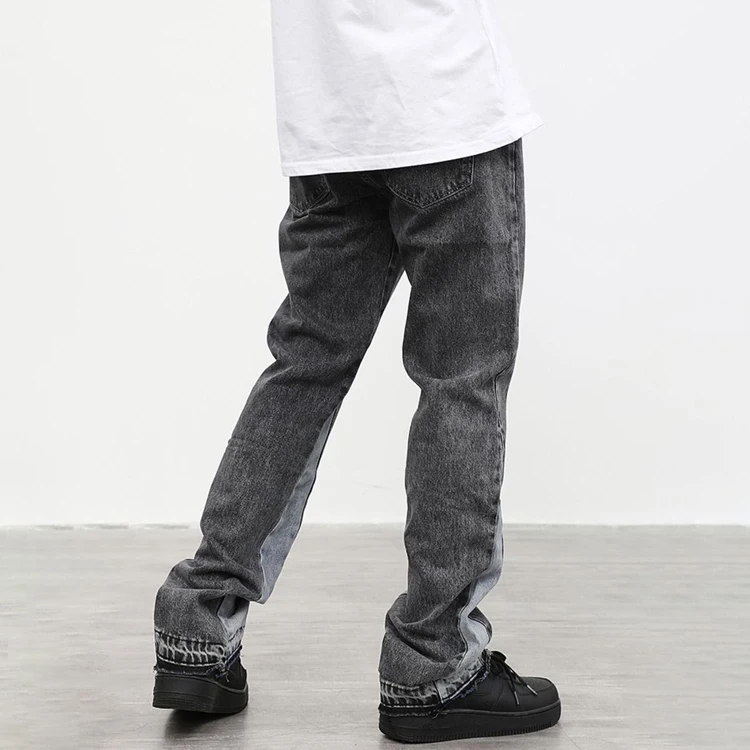Diznew Custom Summer New Design Men Flared Jeans Patchwork Loose Hip ...