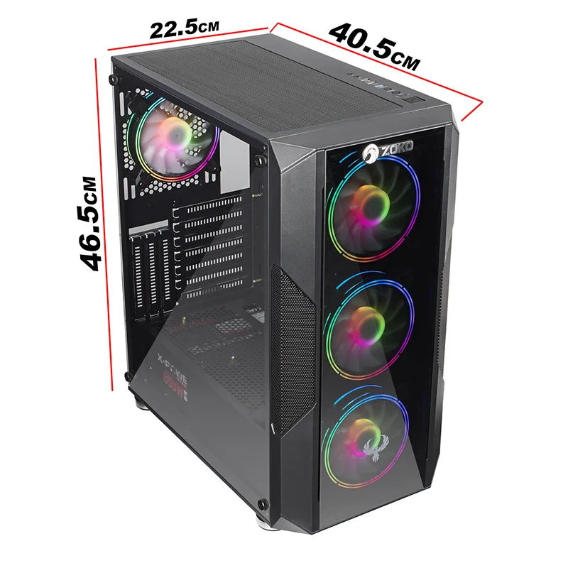High Quality Computer Box Glass PC Case Desktop Stock Computer Case White Plastic Cpu Hard Plastic ATX Computer Case Mid Tower