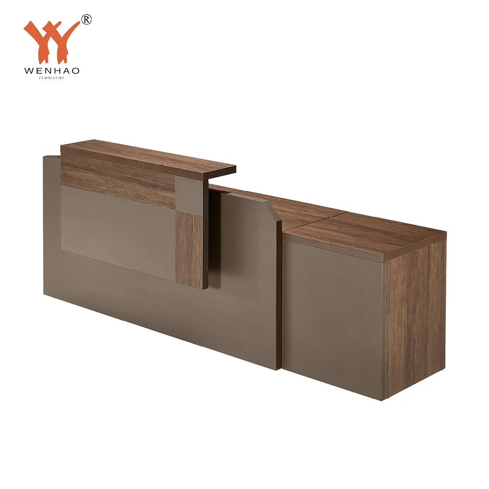 Direct Manufacture Front Brown Workshop Apartment Counter Modern Reception Desk Table for Office