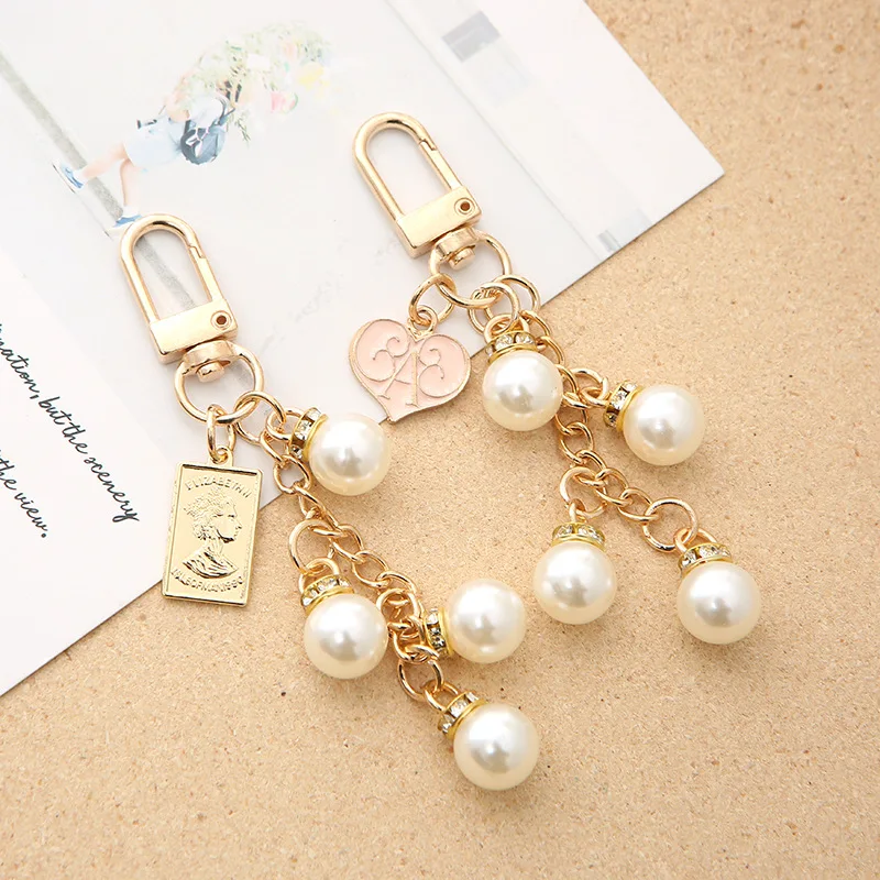 Kira Mosaic Pearl Key Ring: Women's Designer Bag Charms & Key Rings