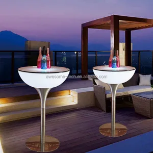 Commercial Modern LED Bar Table for Night Clubs Parties Hot Sale Illuminated Cocktail Tables for Bar Decor Living Room Furniture