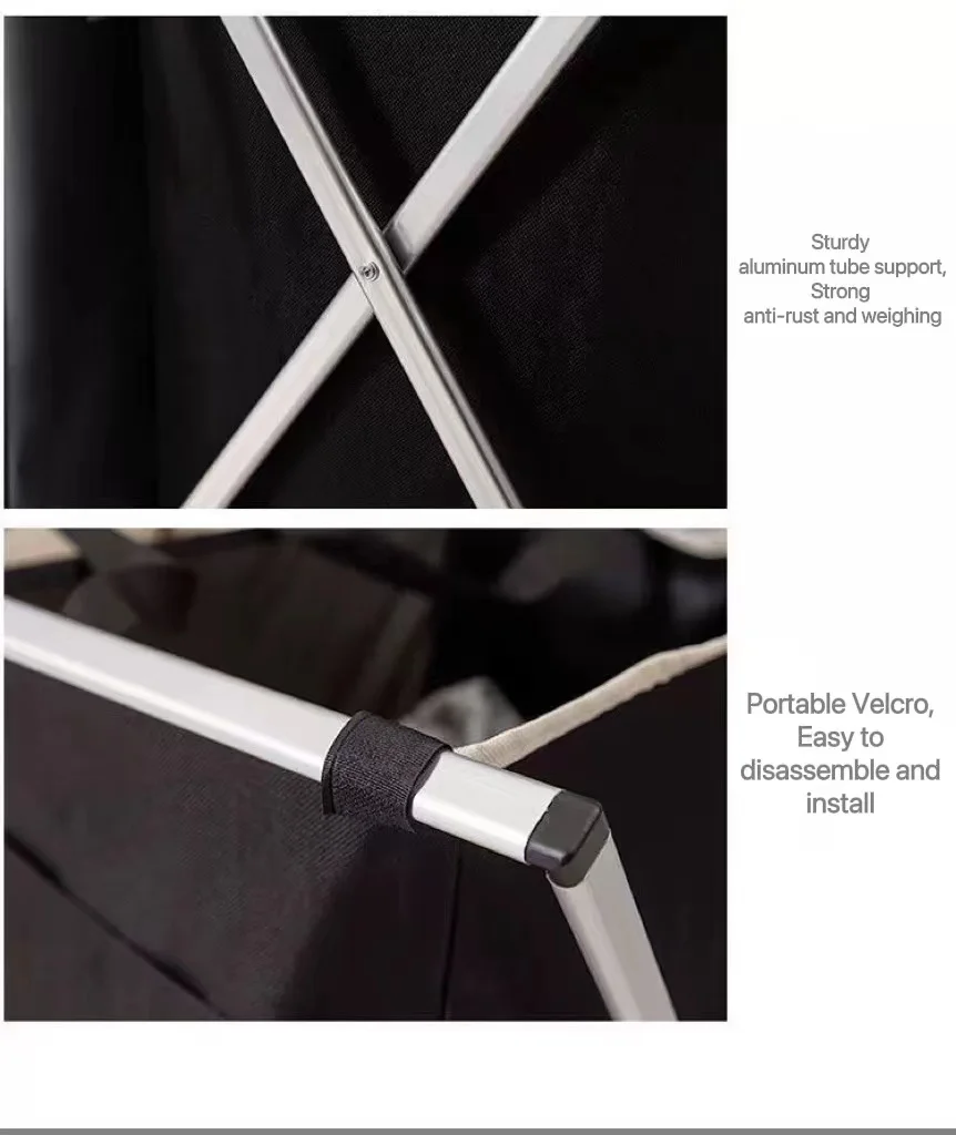 Wholesale Collapsible Laundry Basket 3 Compartments Foldable Waterproof