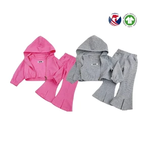 Modern Girls Clothing Sets Spring Autumn Casual Style New Cute Pure Color Long Sleeve Kids Fashion