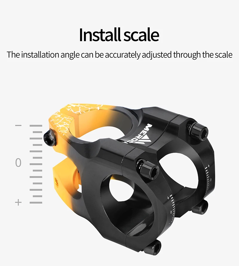 Meroca ME35 Gradient Color 5-Axis for CNC Bicycle Stem 35mm Short Stem with Hollow Design Waterproof & Rustproof Stem Kits