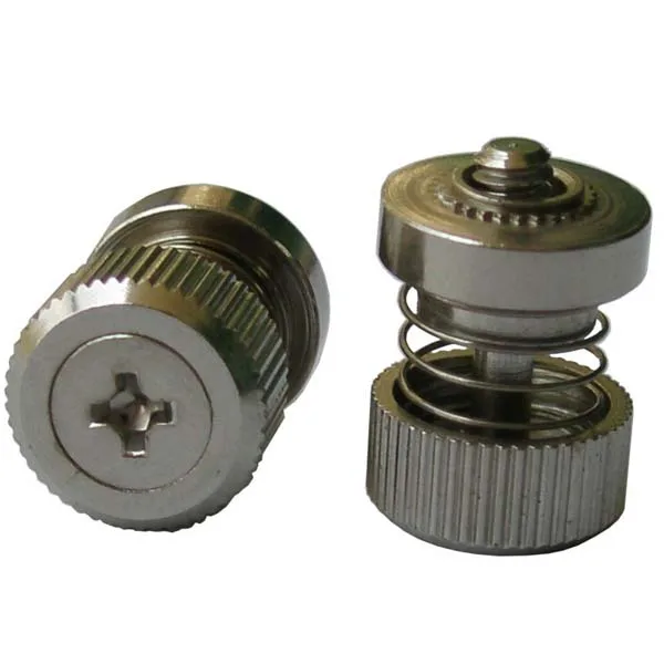 M3M4M6M8,#8-32 Stainless steel Flare-mounted Aluminium Knurling Knob Spring Loaded Screw Black Metal Cap Captive Fasteners