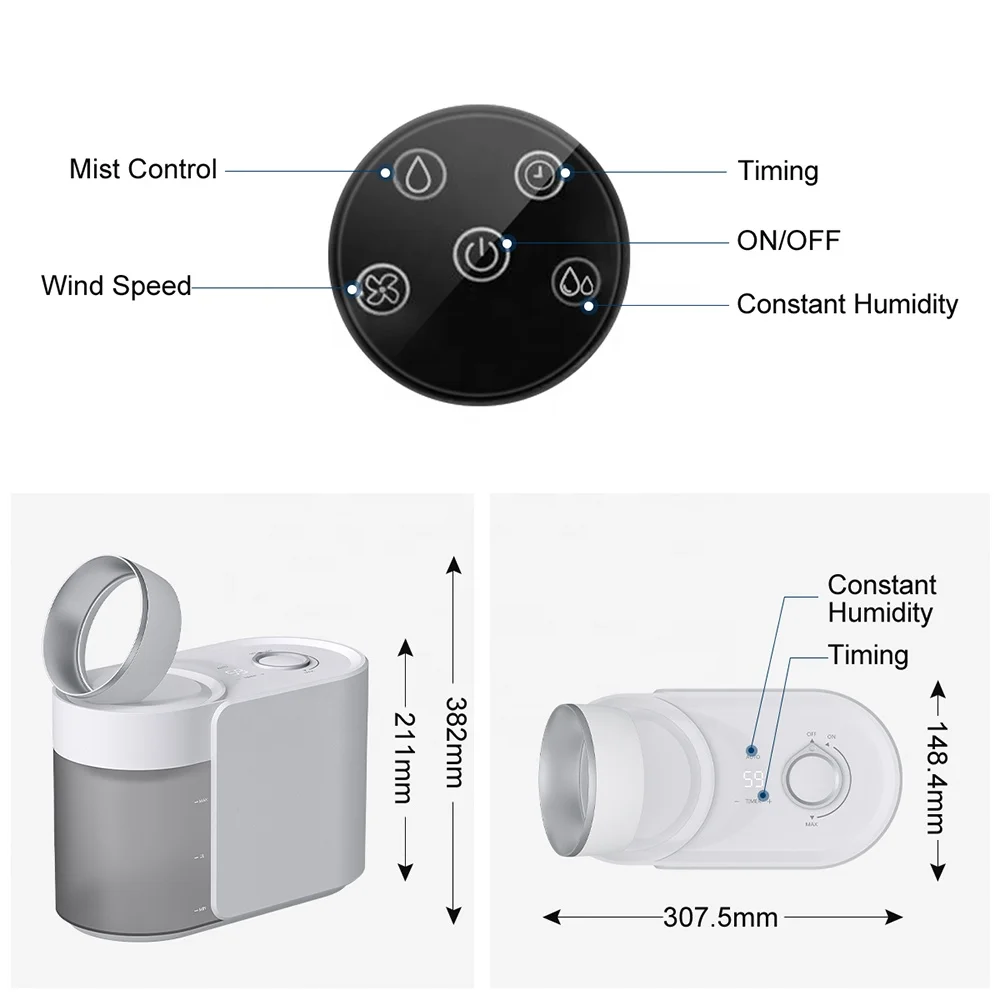 9L Aromatherapy Humidifier with Remote Control Electric Radiator Screen for Hotel Use 1-Year Warranty