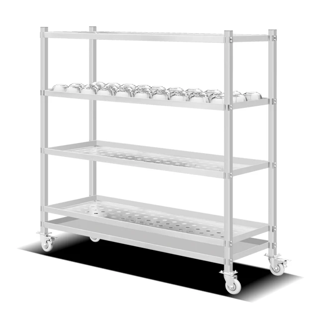 Commercial 4-Tier Dish Drying Rack Knock-Down Design with