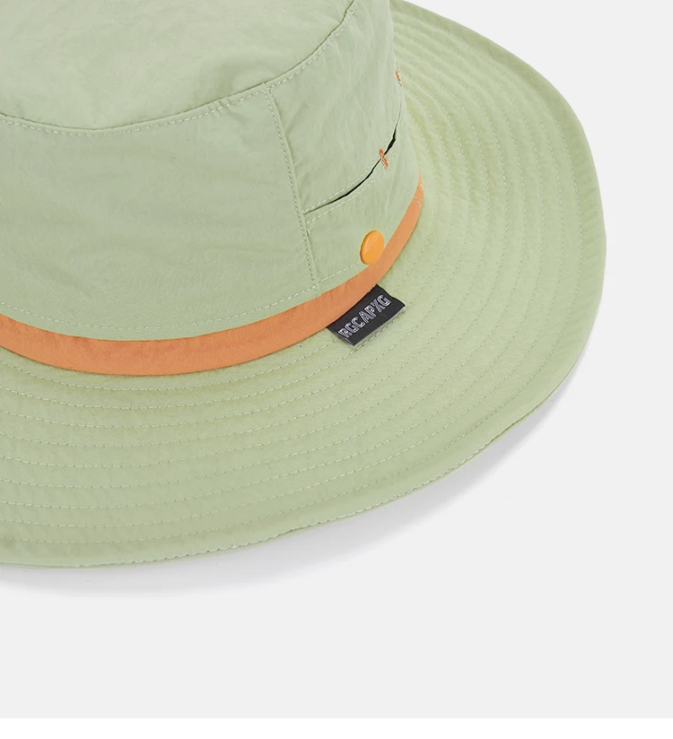 Fashionable Summer Bucket Hat New Design Light Flat Brim Waterproof Sun Protection Windproof Rope for Fisherman's Fishing