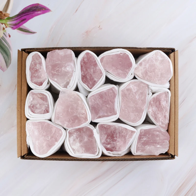 Various of Crystals Quartz Block Natural Amethyst Rose Quartz Reiki Healing Mineral Specimens Stones With Box