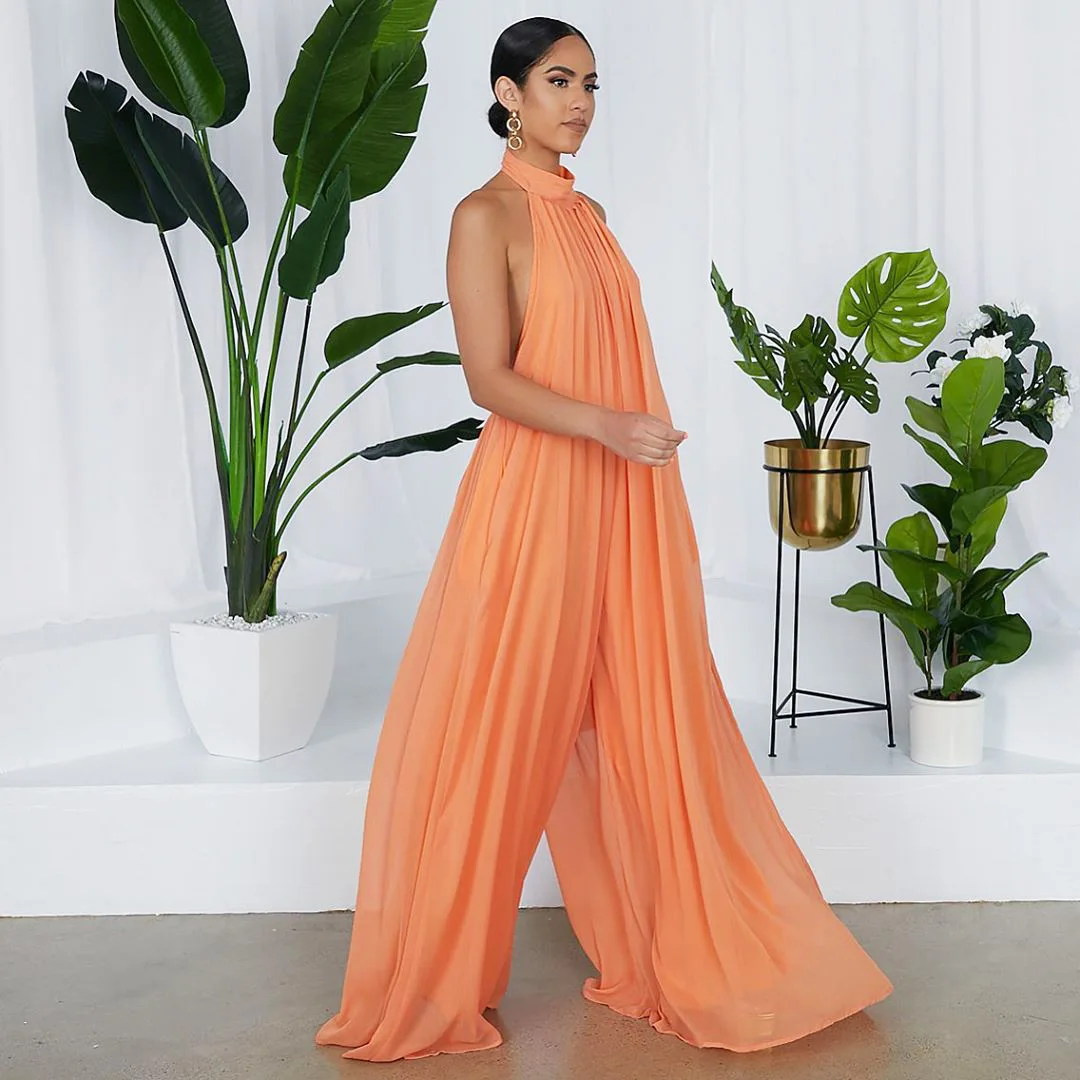 Shop Our Lady Loose Summer Chiffon Jumpsuits Sexy Casual