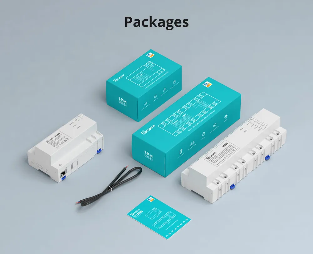Módulo de Medidor de Potência Empilhável SPM-Main 4Relay DIY MINI WIFI  Interruptor Inteligente 20A Controle APP EWeLink Alexa Google Cartão SD