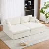 Beige chair with 2 ottoman