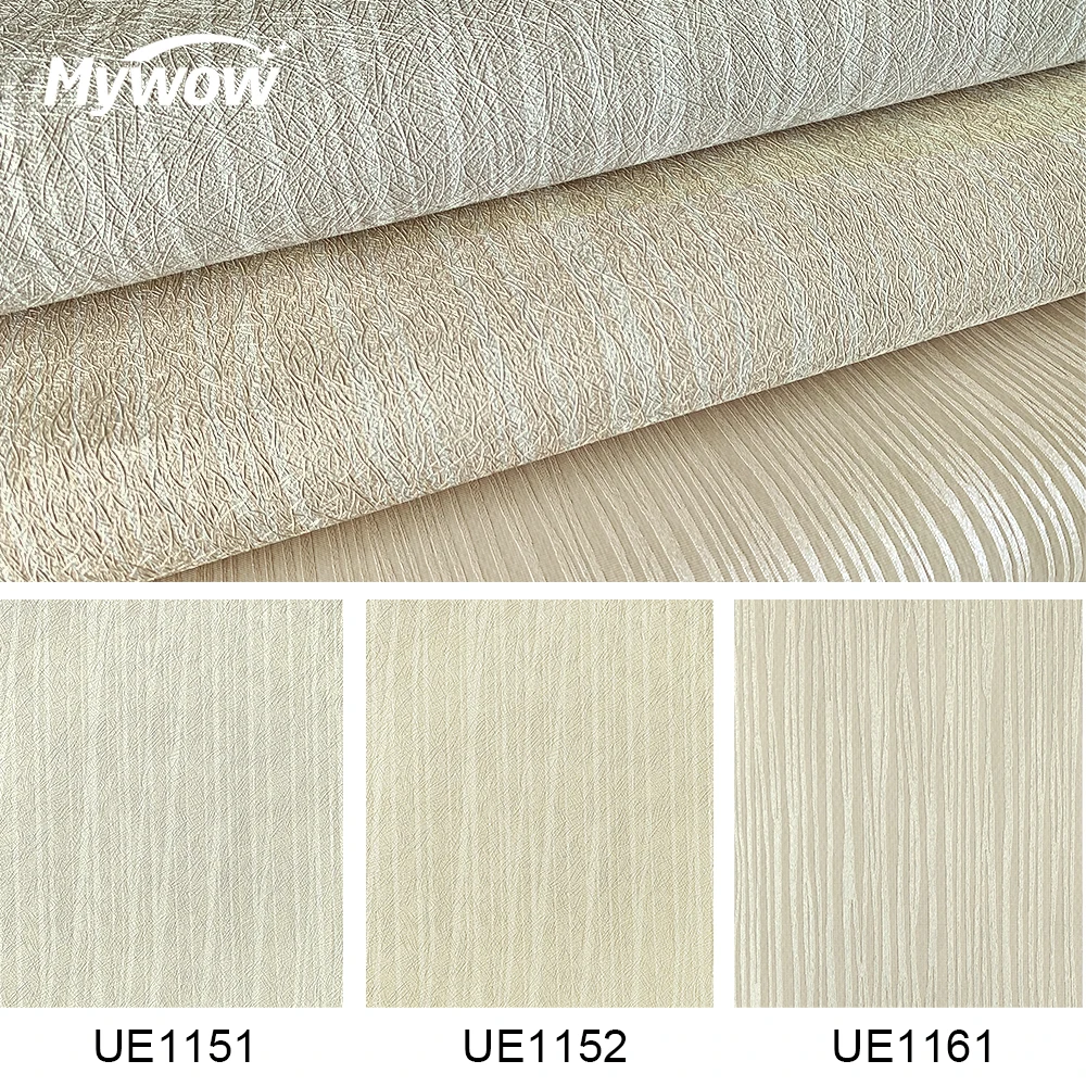 Modern Plain Textured Grey Contract Wall Fabric Backed Wallpaper Vinyl