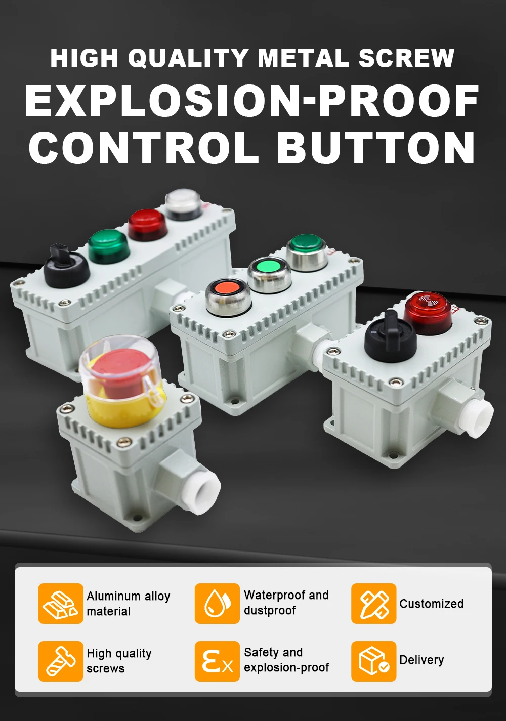 Explosion Proof Emergency Stop Button Explosion Proof Push Button Box ...