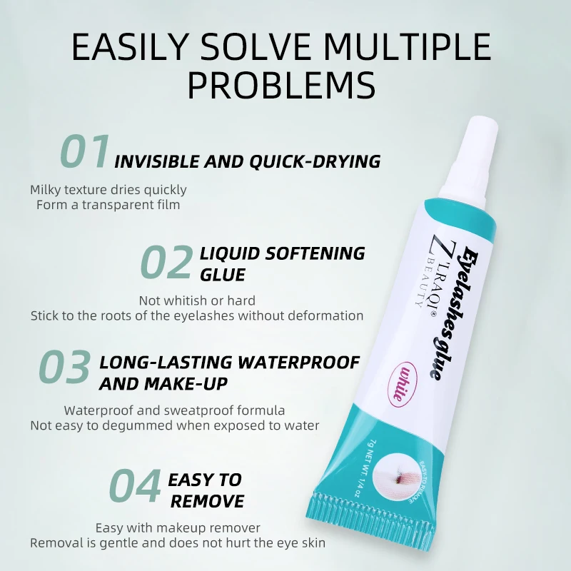 Glue Lashes with Toothpaste case and Glue Strip Glue Water Based Black