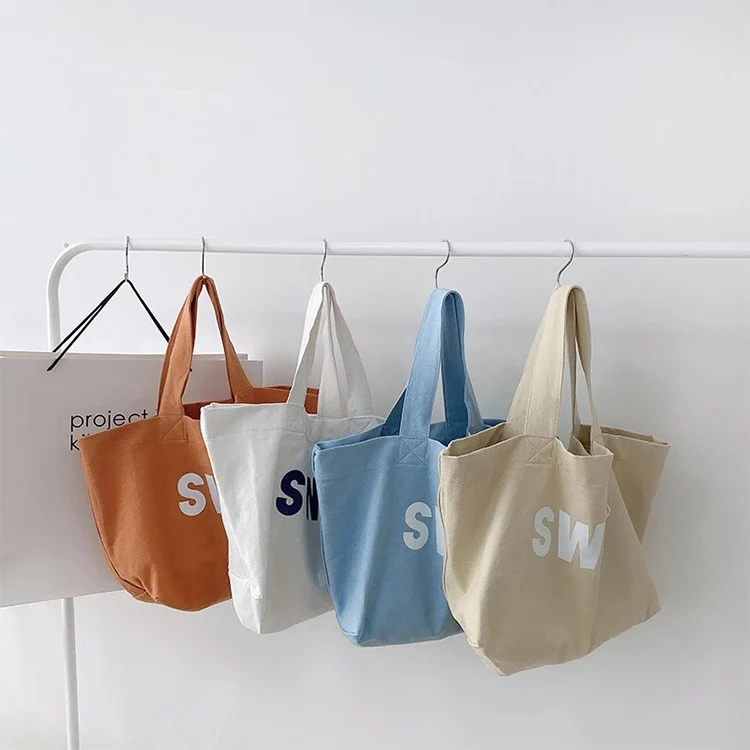 Custom Printed Shopping Canvas Tote Bags Accept Customized Logo Customized Color Grocery Organic Cotton Bag