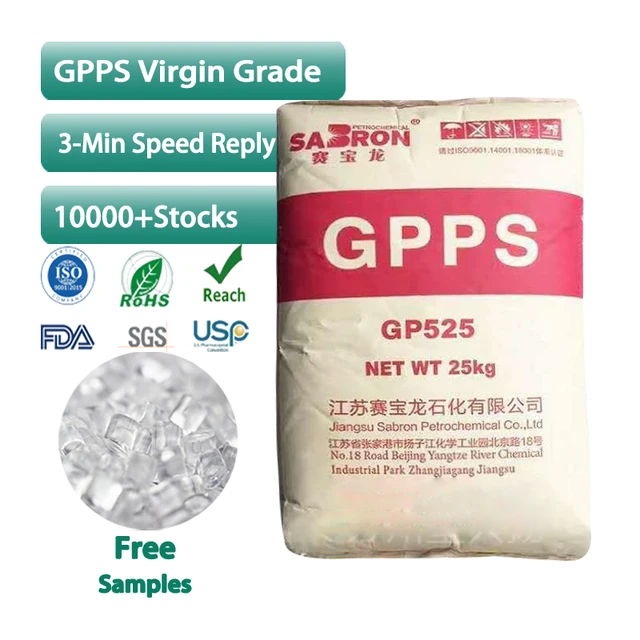 gpps polystyrene granules plastic raw material ps price high impact  525 158k polystyrene gpps