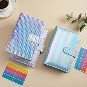 Wholesale Glitter Budget Binder A6 PU Leather Loose Leaf Notebook Custom Planner Journal Agenda With Cash Envelope Budget Binder