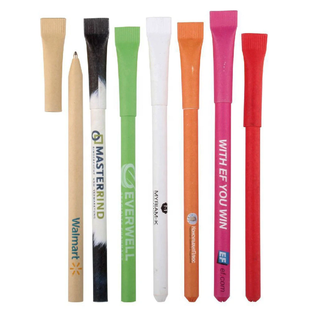 Лидер продаж рекламная шариковая ручка из переработанной бумаги Экологически чистая в бумажной