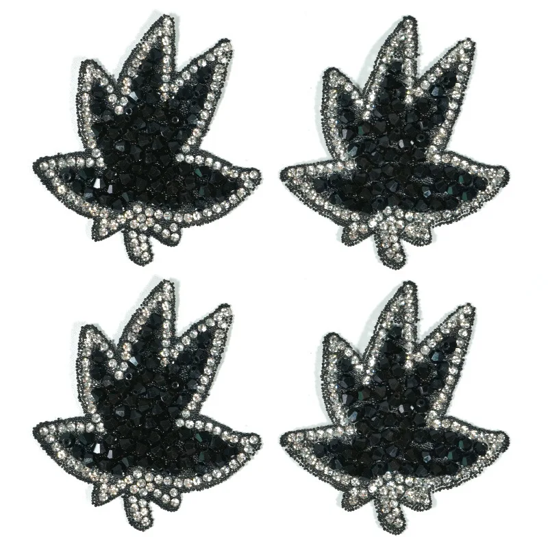 2023 hot iron on leaves pattern wholesale heat transfer logo patches for shoes